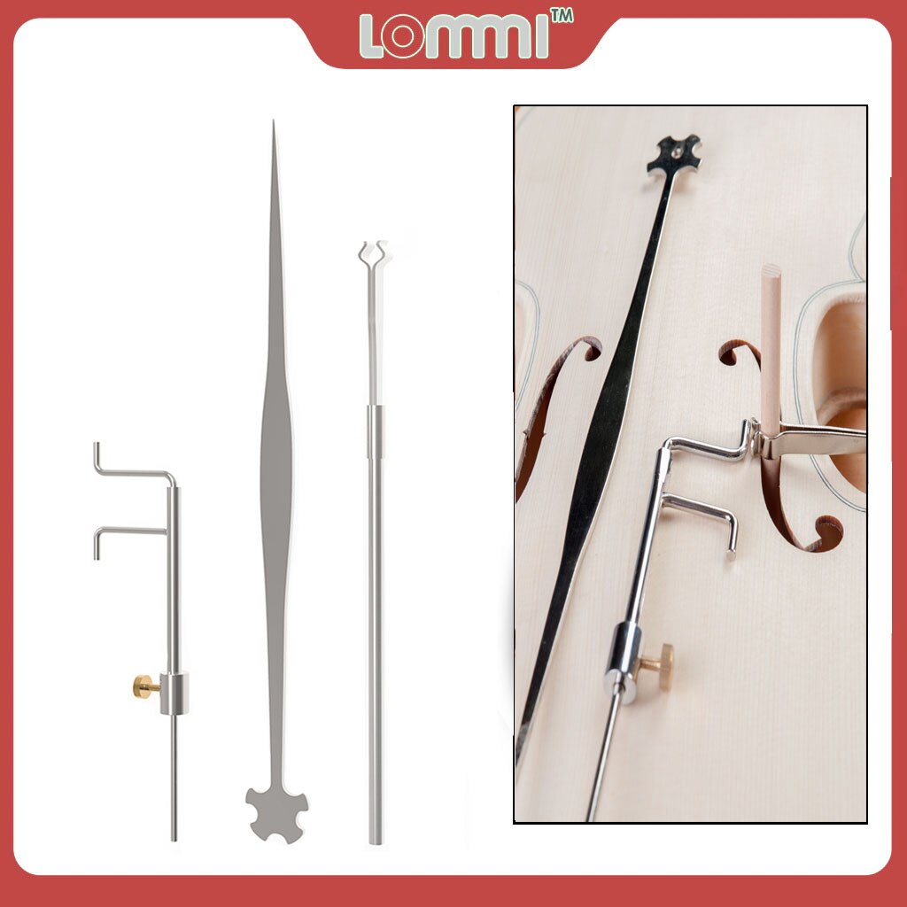 LOMMI – Kit d&#39;outils de Luthier pour violon, outil de mesure du son, Clip de récupération et réglage, Kit de réparation de fabrication de violon en métal argenté