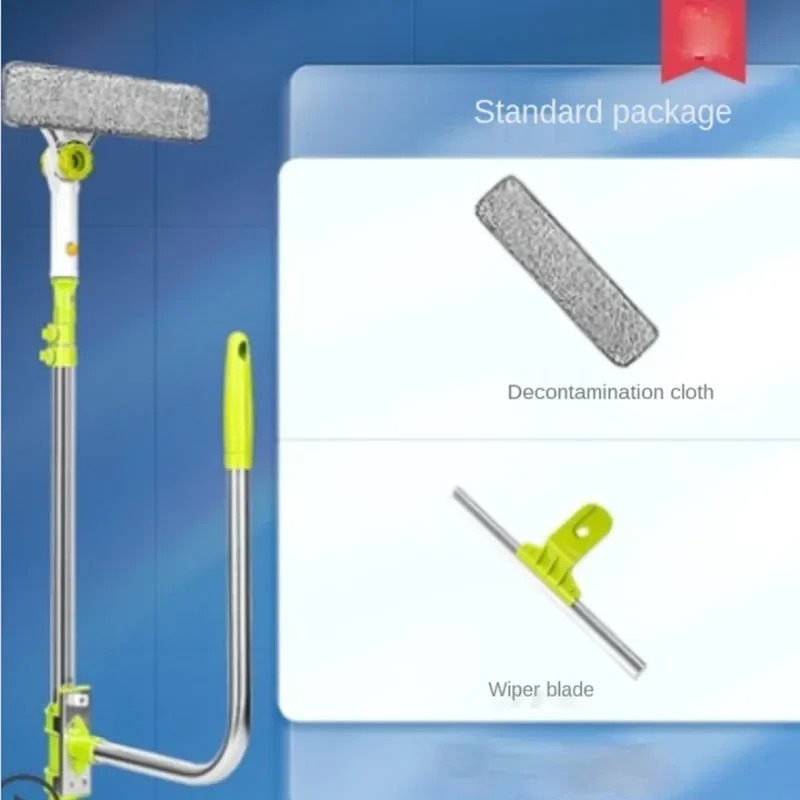 Upgraded Telescopic High-rise Window Cleaning Glass Cleaner Brush For Washing Window Dust Brush Clean Windows: green