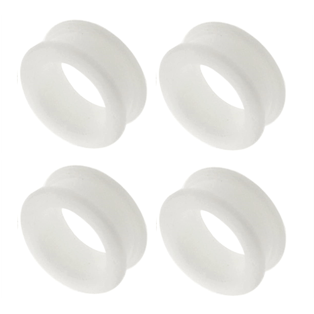 4 bouchons de jauge d'oreille en Silicone épais, blanc et noir, Double évasé, extenseur de selle pour Tunnel de chair, Kit d'étirement de 4mm à 25mm: Rose / Couleur or