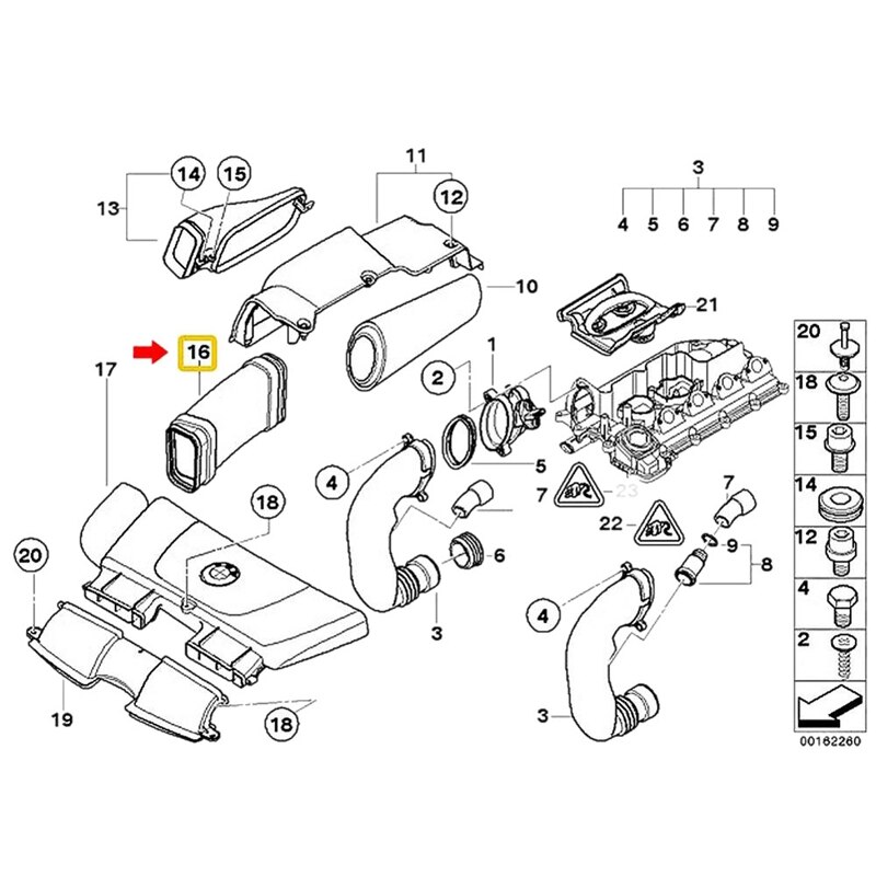 Bilmotor luftinntaksslange til bmw 3- serie  e90 e91 320d 318d 7795284 13717795284