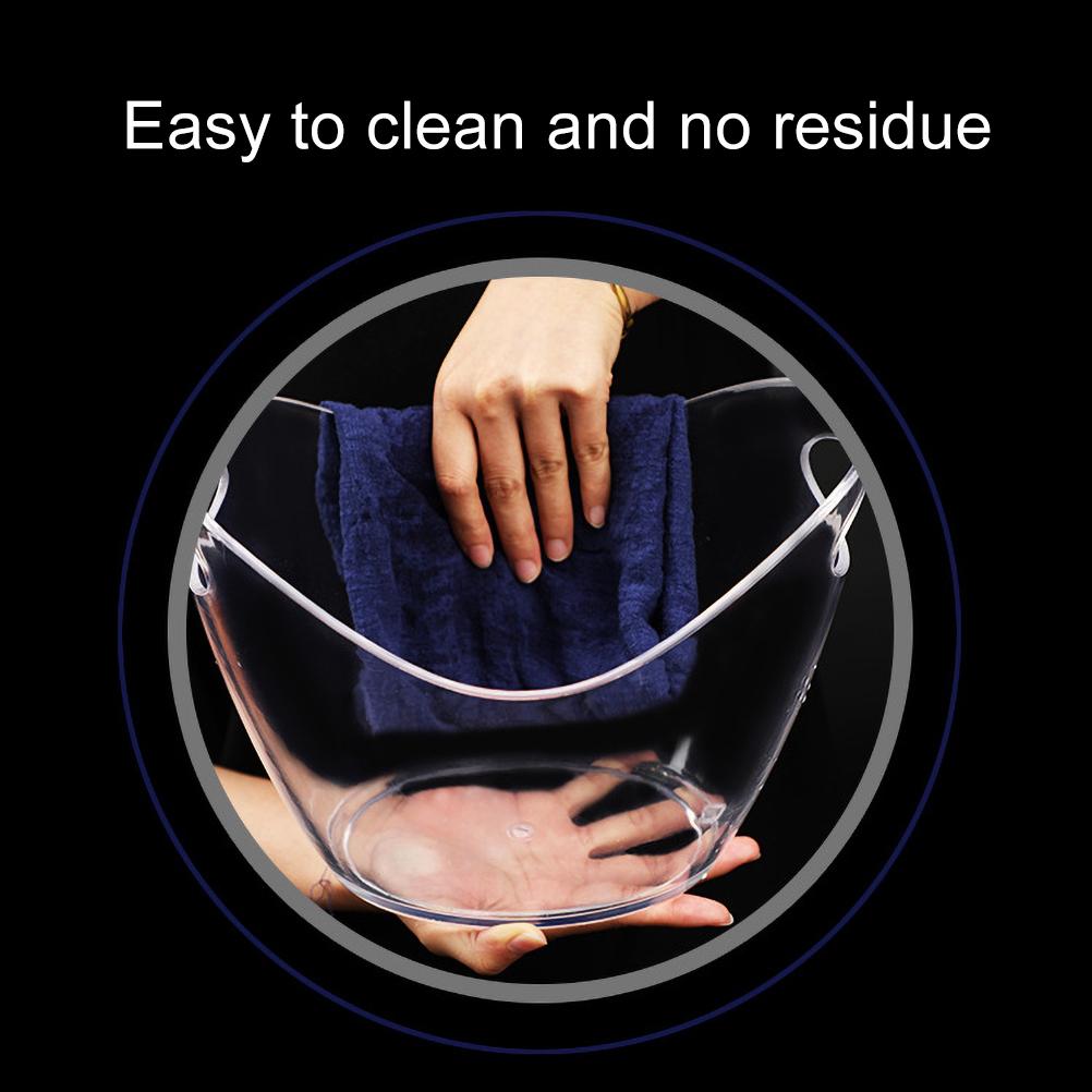 Secchiello per il ghiaccio in plastica trasparente con manici portabottiglie per vino Champagne 4L