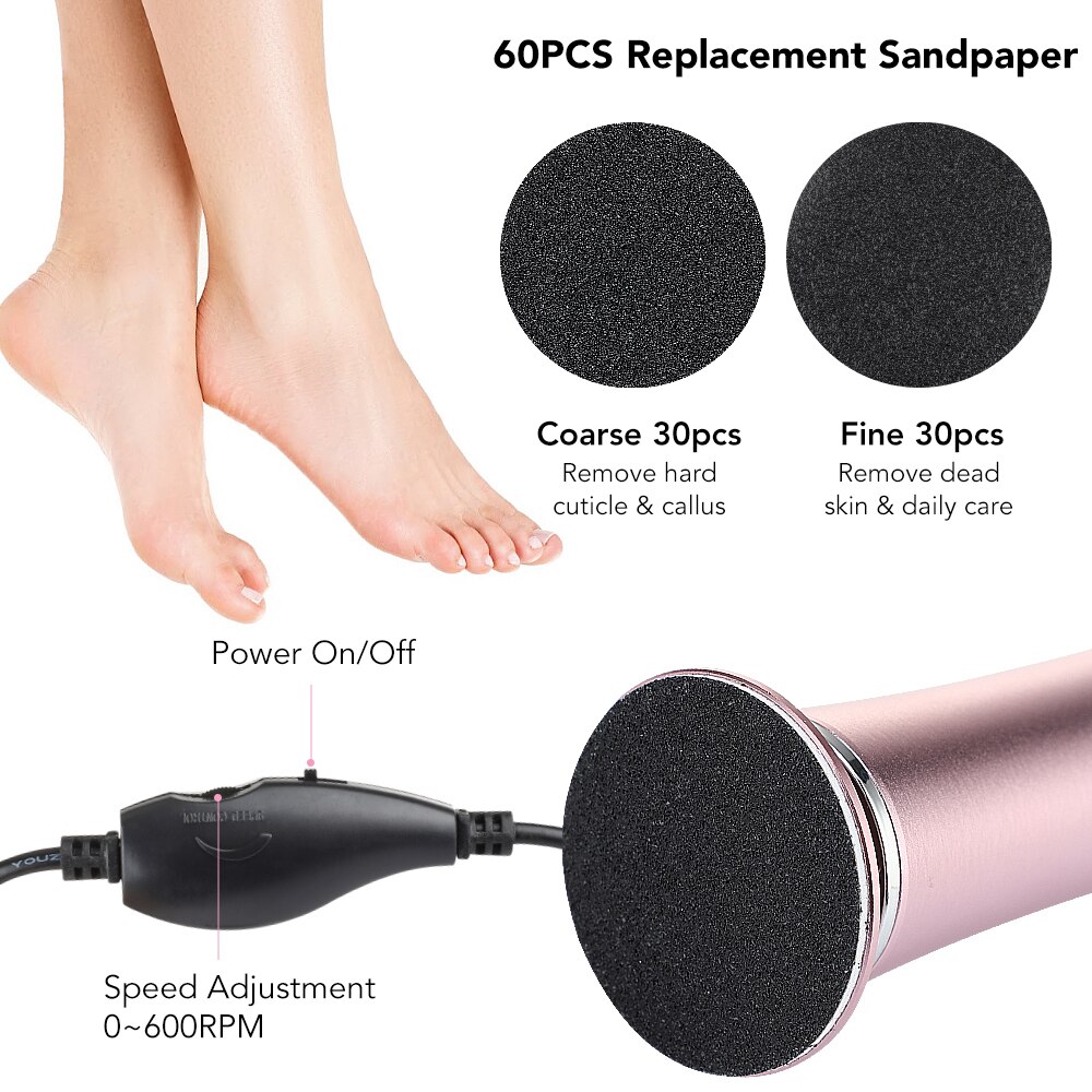 Electric Foot Callus Remover Foot Care File Leg Heels Remove Dead Skin Pedicure Tool Set Feet Clean Care