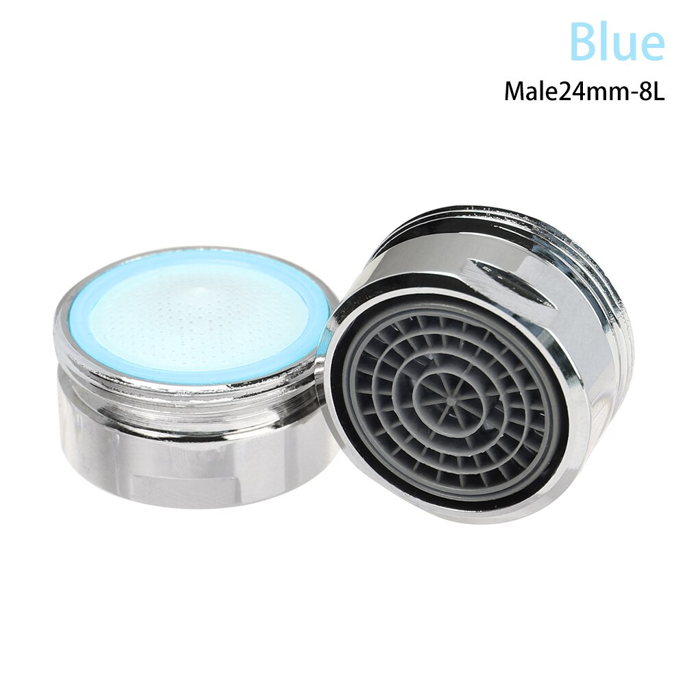 Badkamer Water Saving Tap Waterzuiveraar Filter Nozzle Water Filter Adapter Beluchter Diffuser Kraan Filter Nozzle Met Wasmachine: Male24mm-8L	blue