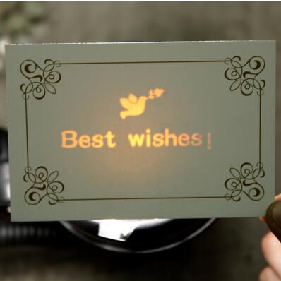 Onzichtbare Wenskaart Glow Postkaart Kerstcadeau Verborgen Tekst Bericht Card Thanksgiving Brief Diy Zegen Papier Envelop: G