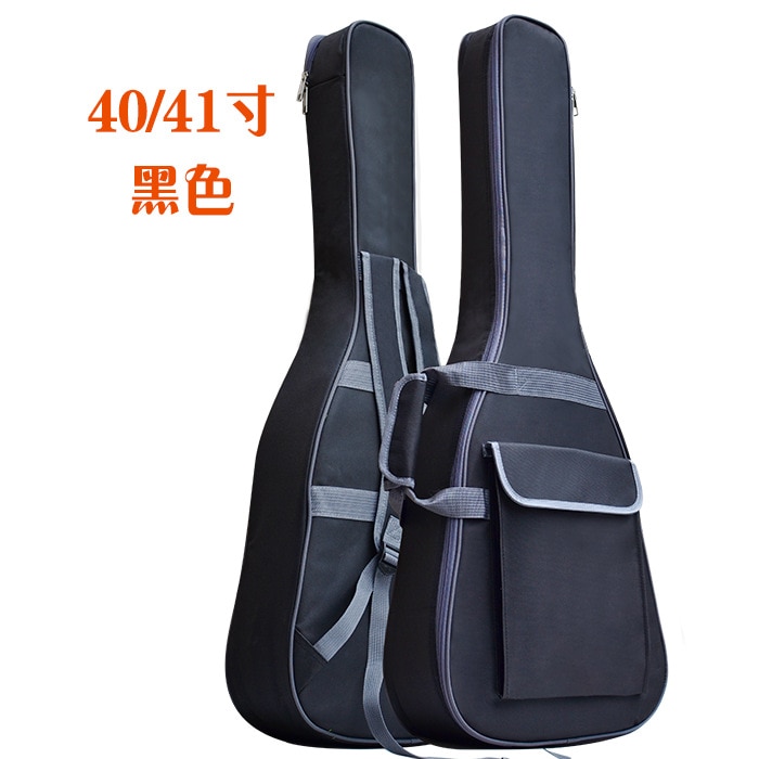 36/38/40/41 tommer oxford stof elektrisk guitar taske farverig kant gig taske dobbelt stropper pad: Sort 2 40-41