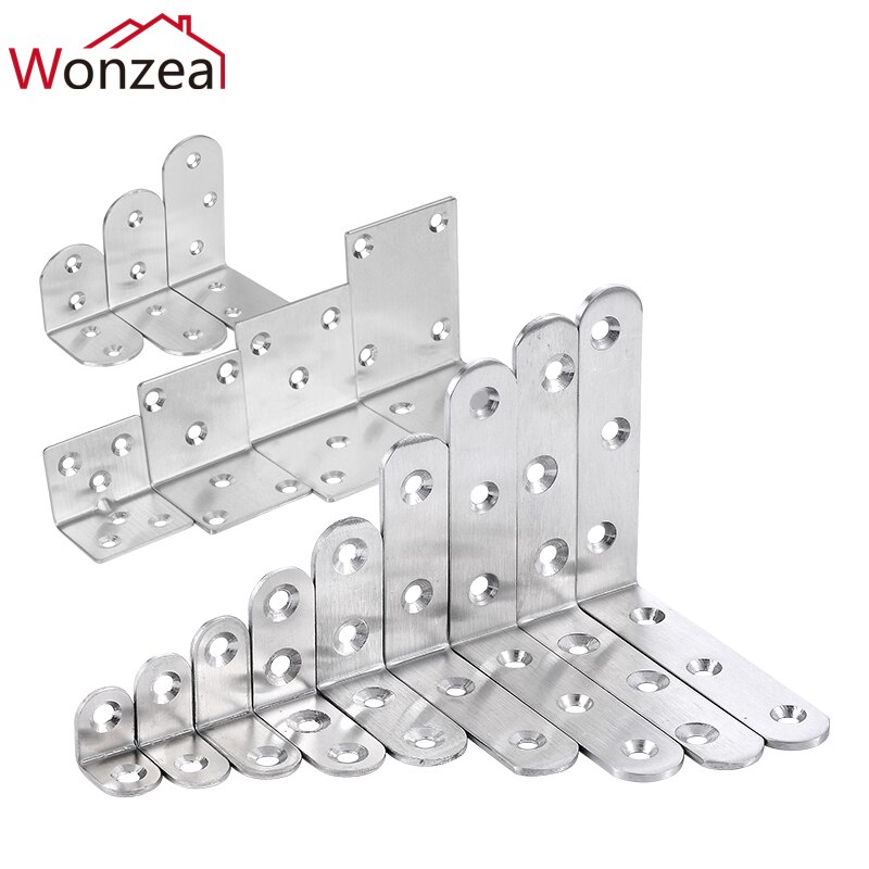 90 Degree Thickened Stainless Steel L-shaped Angle Bracket Fixed Bracket Connector Laminate Bracket Support