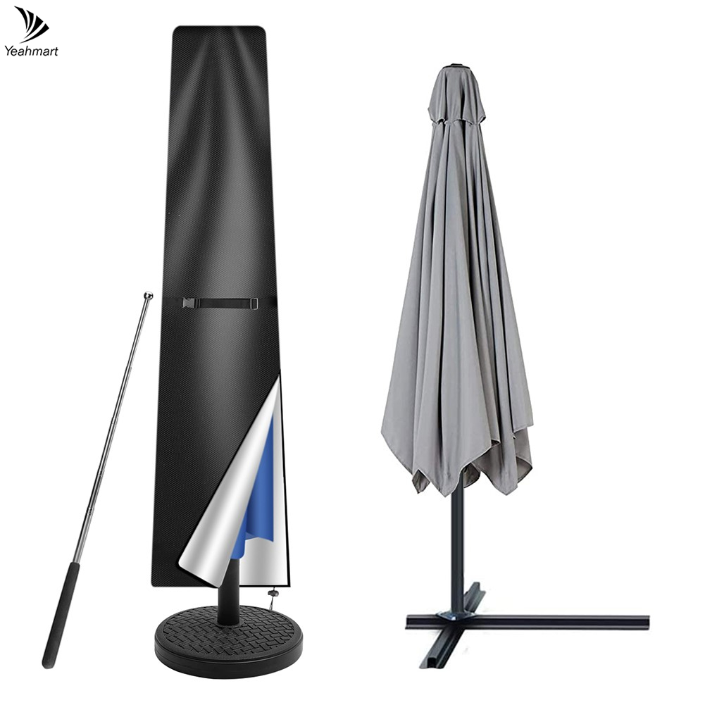 210D Rechte Parasolhoes Waterdichte Parasol Beschermhoes met Rits Weerbestendig UV-Anti Winddicht Tuinparapluhoes