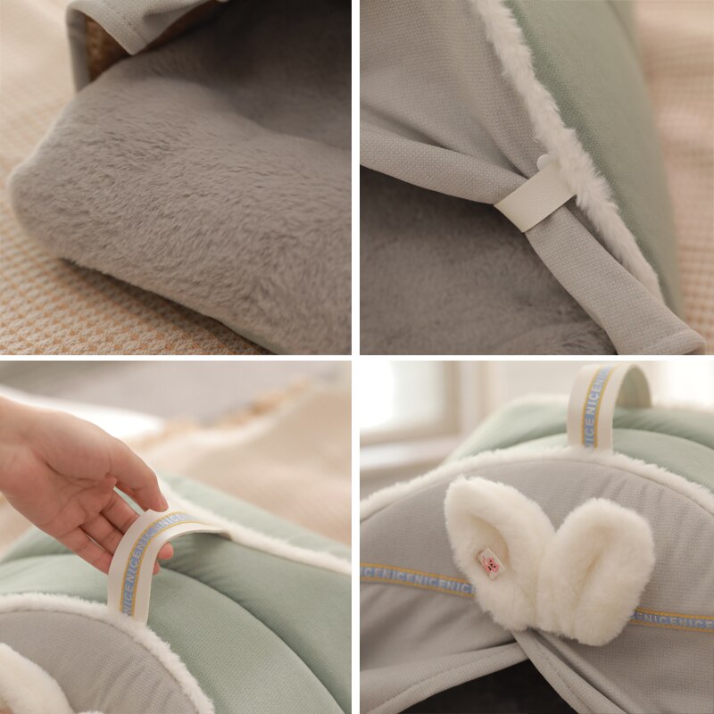 Hoopet Warmth Tent Bed For Cats Super Soft Thicken Dog Bed Winter Semi-enclosed Cat's House Cute Sleeping Home For Pet Suppliers