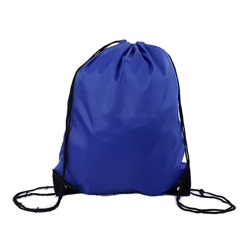 Nylon Color Portable Sports Bag Thicken Drawstring Belt Riding Backpack Gym Drawstring Shoes Bag Clothes Backpacks Waterproof: PURPLE