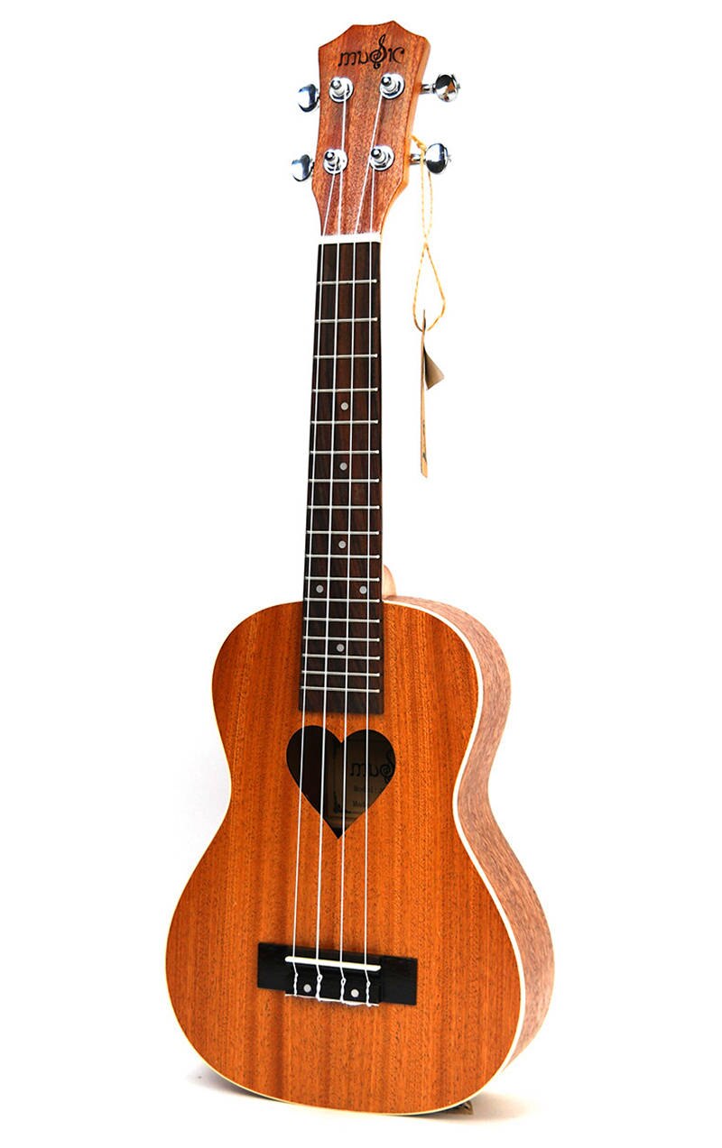 21 Inch Ukelele Sopraan Kleine Gitaar 4 String Hawaii Elektrische Ukelele Akoestische Guitare Liefdevolle Hart Patroon Cavaquinho Gitar: Only ukulele