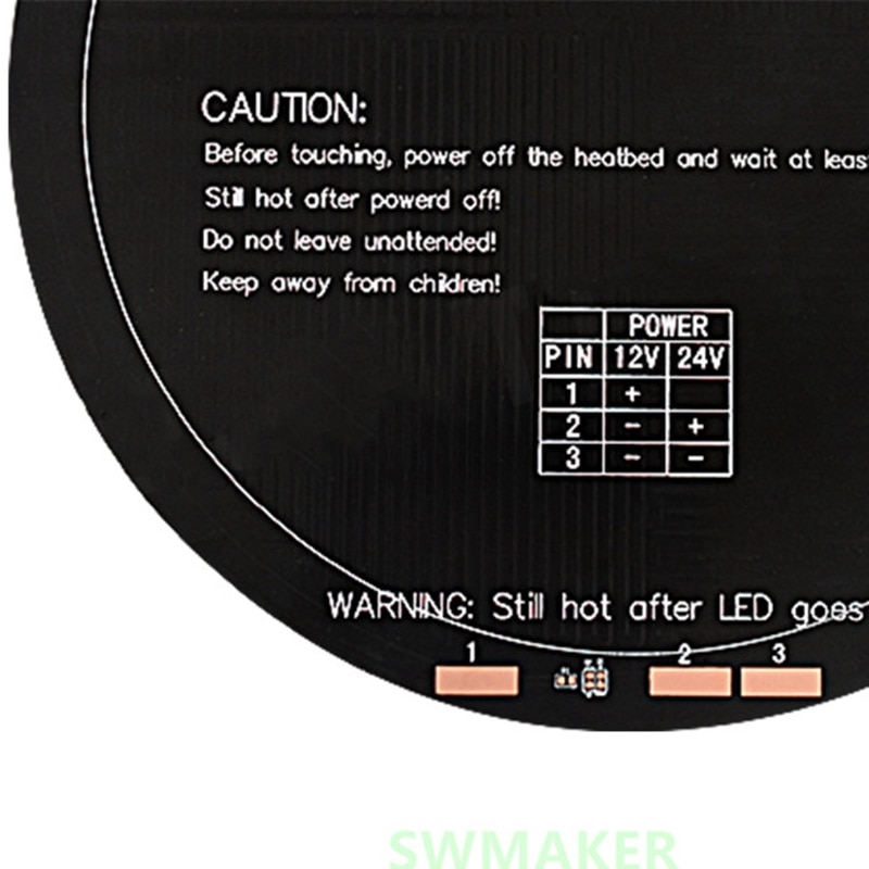 Diameter 240Mm Kossel 3D Printer Heatbed 12V 140W Aluminum Substrate Mk3 Round Bed-SCLL