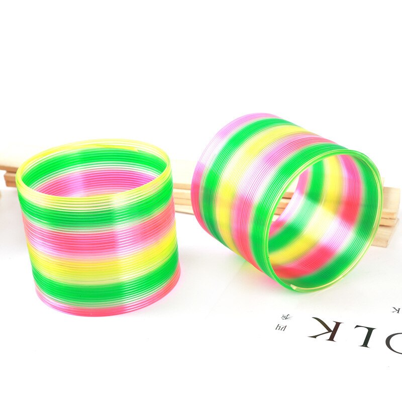 Grande tamanho arco-íris anel stall crianças brinquedo jenga colorido magia bobina brinquedos educativos arco-íris anel atacado