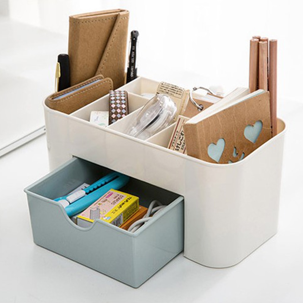Portable Cosmetic Box with Drawers Storage Boxes Multifunction Desktop Plastic Jewellery Box Save Place