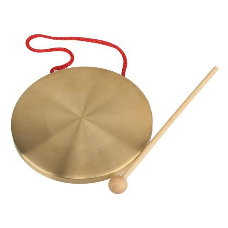 Hand Gong,15cm Hand Gong Toy Brass Copper Chapel Opera Percussion with Round Play Hammer for Chapel & Opera Playing: Default Title