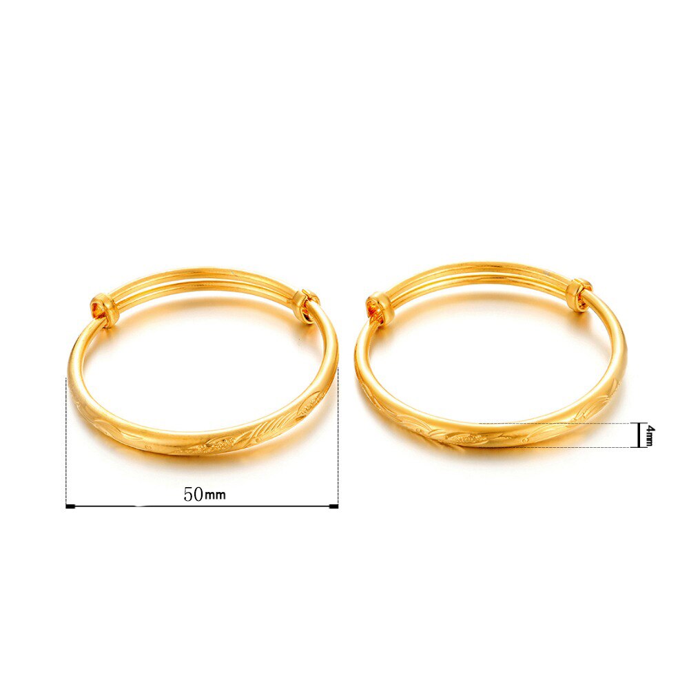 Ethlyn 2 stk/parti justerbar guldfarve baby armbånd og armbånd fødselsdagssmykker bedst til piger børn  b154
