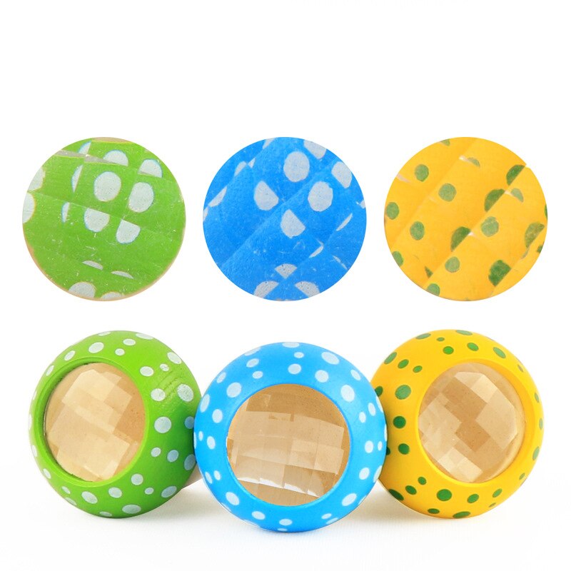 Honeycomb Eye Effect of Wooden Kaleidoscope Doubling Mirror Toddler Education Sensory Toys 2pcs/lot