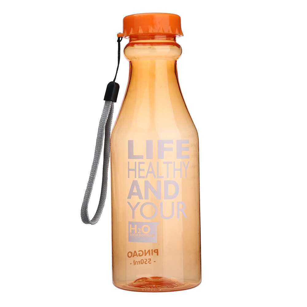 20% wasser flasche Unzerbrechlich draussen Sport Reise Tragbaren Leck-beweis Radfahren Camping Wasser 550ML Zubehör: Orange 