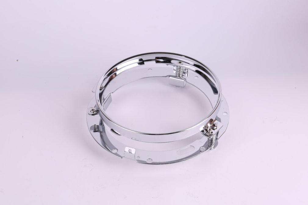 7 Inch Stainless Steel Round LED Headlight Mounting Bracket Ring for Built-in Strong Springs Chrome Plated