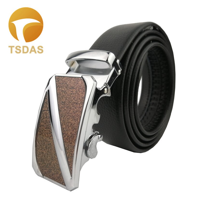 Automatische gesp voor heren leren riem zilver heren riemgesp: Z -7- zwart