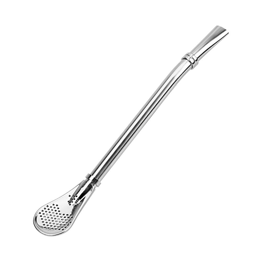 HILIFE Juice Residue Spoon Tea Filter Stainless Steel Reusable Tea Tool Drinking Straw Spoon: Anti-slip type