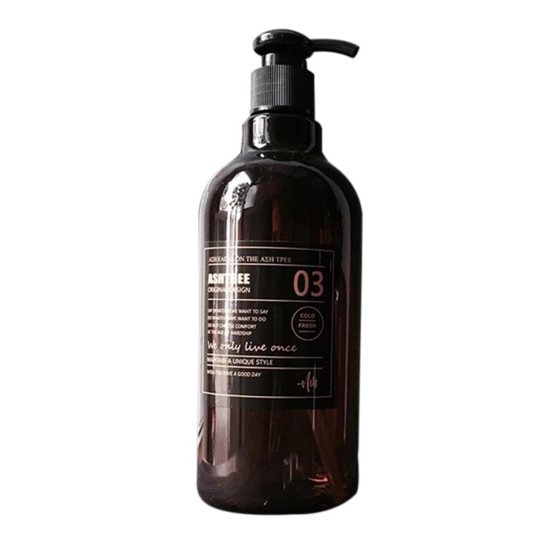 Nordisk brun påfyllningsbar flaska duschgel schampo pressflaska flytande tvål dispenser badrumslotion balsam 250/500ml: B 250ml