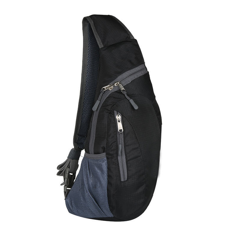 Sac à bandoulière décontracté pour hommes, sac de Sport en plein air randonnée poitrine Pack: Black