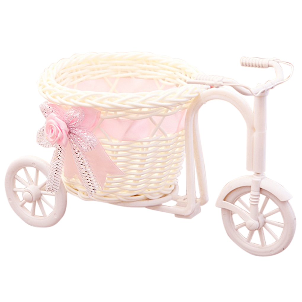 1pcs Rattan bicycle Storage Basket Flower Vase Plant Stand Holder Bike Organizer Flower Basket Pot: NO.2