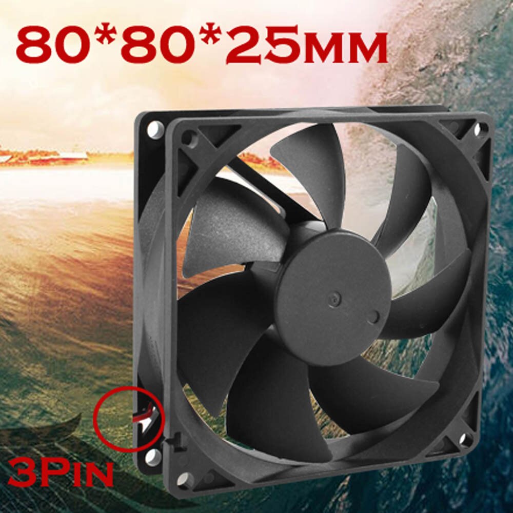Computer Case Pc Fan Rustig 8Cm/80Mm/80X80X25Mm 12V Computer/Pc/Cpu Stille Koeling Apparaat Case Fan Zwart 3pin Interface: Default Title