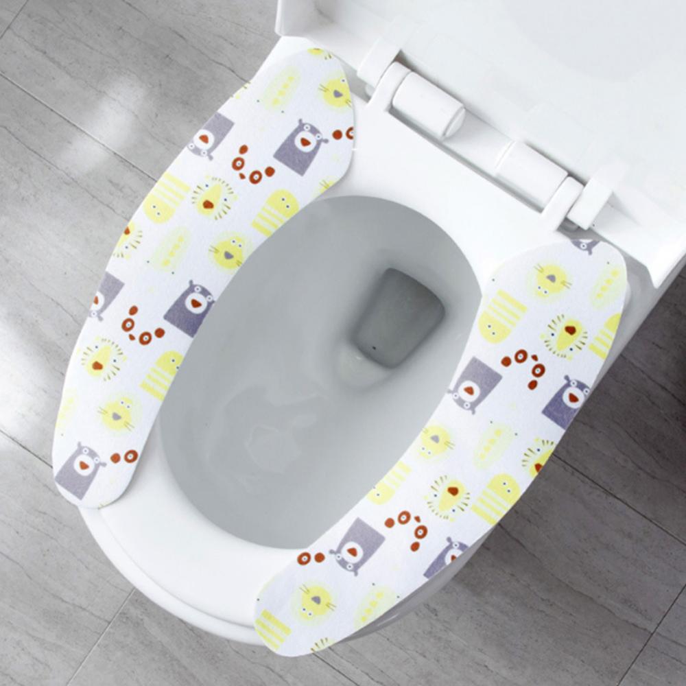 60% Self Adhesive Print Toilet Seat Cover Mat Cushion Washable Bathroom Accessory