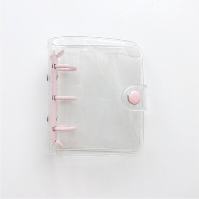 Mini PVC 3 Löcher verlieren Blatt Bindemittel Hinweis Abdeckung PortableTransparent Notizbuch Abdeckung Schreibwaren: Nein.3
