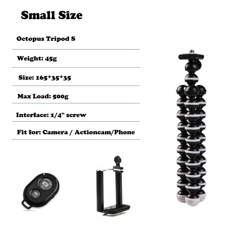 Bläckfisk flexibelt stativ gorillapod för telefon telefon mobiltelefon smartphone dslr och kamera bord skrivbord mini stativ: Blå