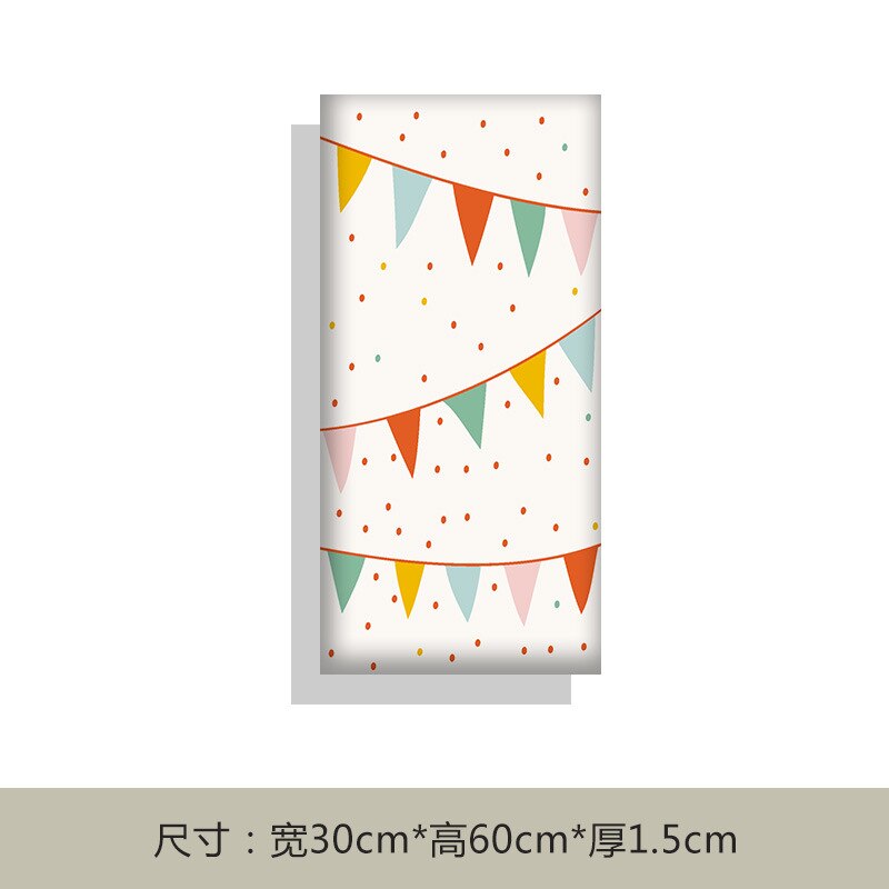 dessin animé enfants Anticollision sac souple autocollant mural auto-adhésif Tatami mur bébé décoration 3D toile de fond mur: Colorful Flag Width 30   Height 60   Thickness 1 5