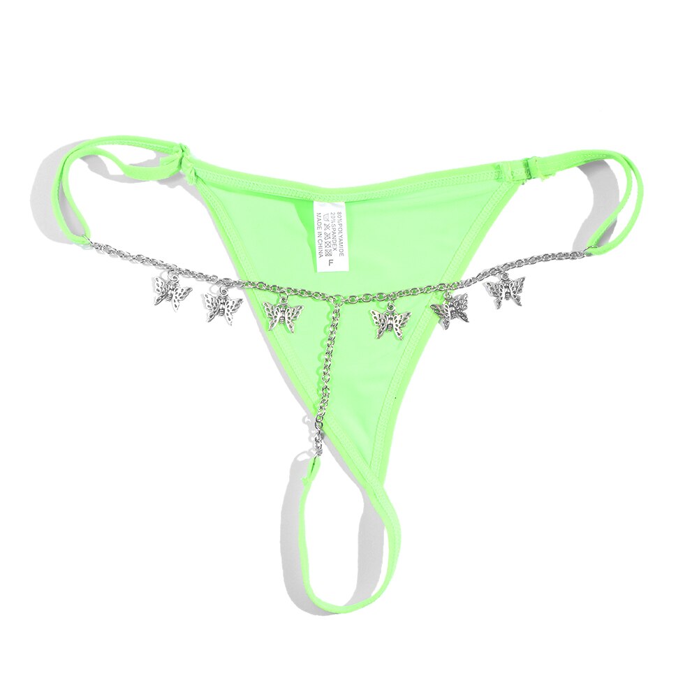 Sexy Zilver Kleur Custom Vlinder Taille Body Ketting Voor Vrouwen Personalied Multicolor Bikini Thong Ondergoed Body Sieraden: 004706TQ