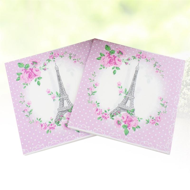 20 Sheets Beautiful Printed Disposable Eiffel Tower Facial Tissues Disposable Paper Napkins Party Supplies