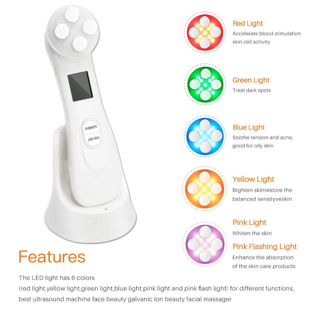 Schönheit Maschine ems Mesotherapie Elektroporation Gesicht Haut RF Radio Frequenz Gesichts LED Photon Hautpflege Gerät Facelifting Ziehen