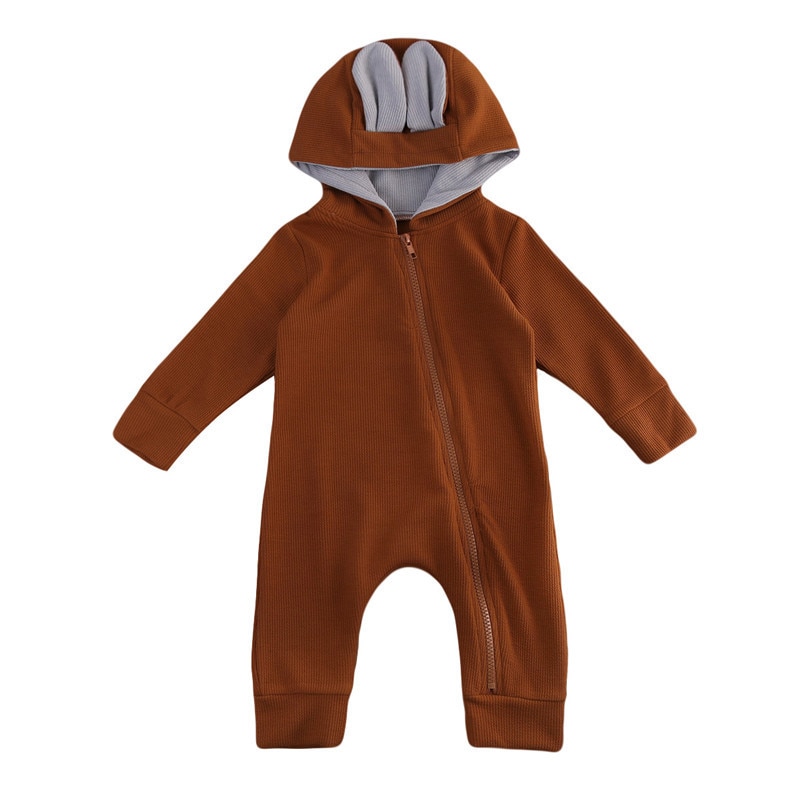 Baby Bruin 3D Herten Romper Katoen Herfst Sika Herten Lange Mouwen Meisje Jongen Kleding Leuke Winter Hooded Jumpsuit Baby