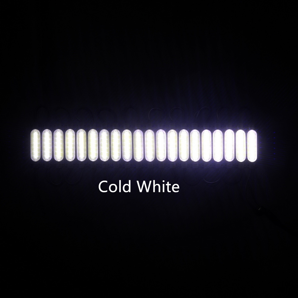 Luz de fundo LED impermeável para sinal, módulo LED, injeção com lente, COB, canal letra, luz traseira, DC12V, 2W, IP68, 10 PCs/Lot: Branco