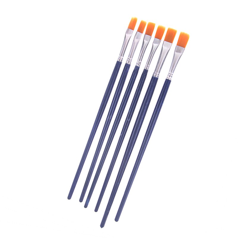 6 unids/set blanco Nylon plano aceite de pintura acrílico pintura pinceles para pintar artista suministros al por mayor de: B