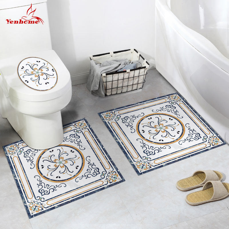 DIY Toilet Sticker Bathroom for Home Decor Decal Poster Background Stickers Modern Floor Mural Self Adhesive Wallpaper