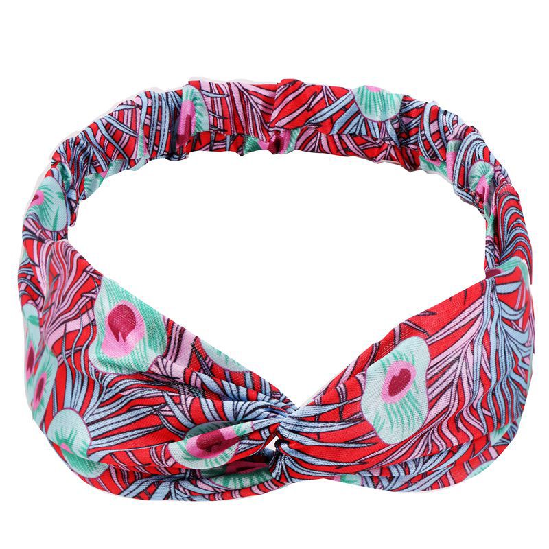 Haarbänder mit pfauenmuster, elastische haarbänder mit kreuzknoten, schnelltrocknend, sport-schweißband, weiches wildleder-bandana, haaraccessoires: Q5