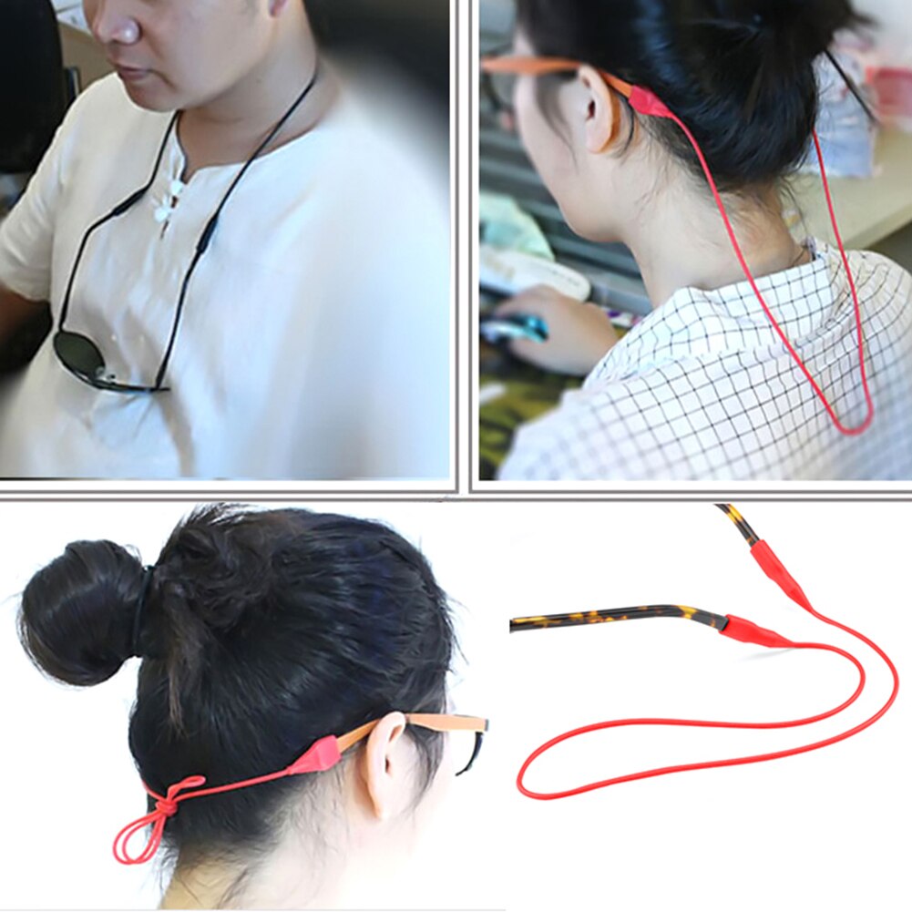 Bunte Einstellbare Silikon Brillen Band Kette Sport Anti-Unterhose Schnur Sonnenbrille Seile Band Kabel Halfter Gläser Beine Teile