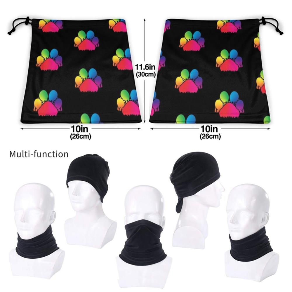 Wet Paintprint ( Rainbow Paw ) Scarf Bandana Neck Warmer Headband Cycling Mask Furry Pawprint Paw Paw Rainbow Cool Artistic
