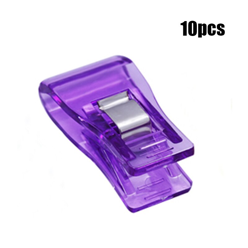Dailylike 5/10 Pcs Colorful Plastic Clips Fabric Quilting Craft Sewing Knitting Clips For Clothes Paper Sewing Patchwork Tool: Purple
