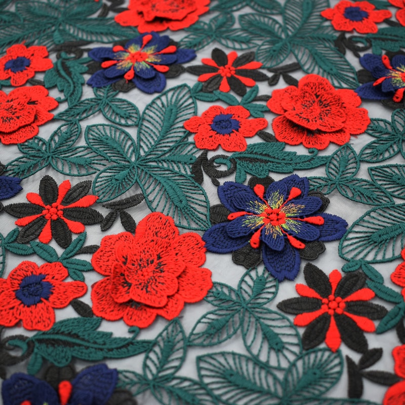 Modern Flower Pattern Beautiful Cotton Lace Fabric Mesh Patchwork Fabric Cloth Sewing Tissu au Metre DIY Tecidos