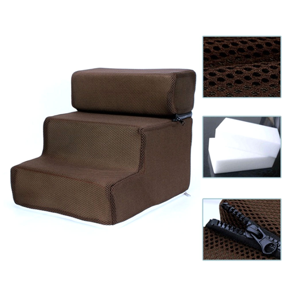 Escalier de lit pour animaux de compagnie échelle 2/3 marches amovible antidérapant rampe d'escalade lavable détachable chien lit échelle chat chien rampe chiot fournitures