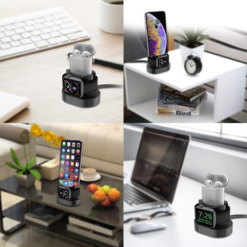 2 In 1 Lade Dock Station Für Iphone X Iphone XS Iphone 8 Lade Basis Für Apple Uhr 4 3 2 nachttisch Gebühr Stehen Halter