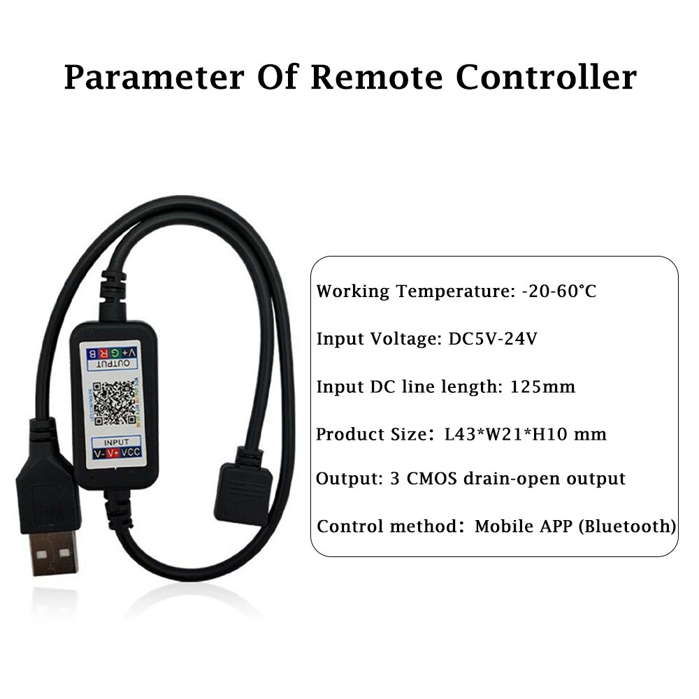 Smart rgb telefon app bluetooth led controller usb stik egnet til 5v 3528 5050 rgb lys strip flerfarvet skiftende tv baggrundsbelysning