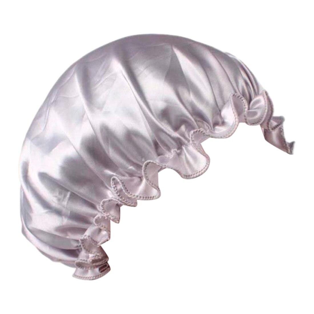 Satin Lace Sleeping Hat Night Sleep Cap Hair Care Satin Bonnet Caps Nightcap For Women: Type2 Silver