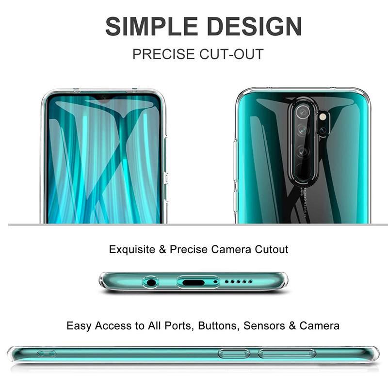 Coque arrière transparente en Silicone TPU pour Xiaomi, compatible modèles Redmi 8, 8A, Note 8 Pro, Note 8 T, 8 Pro