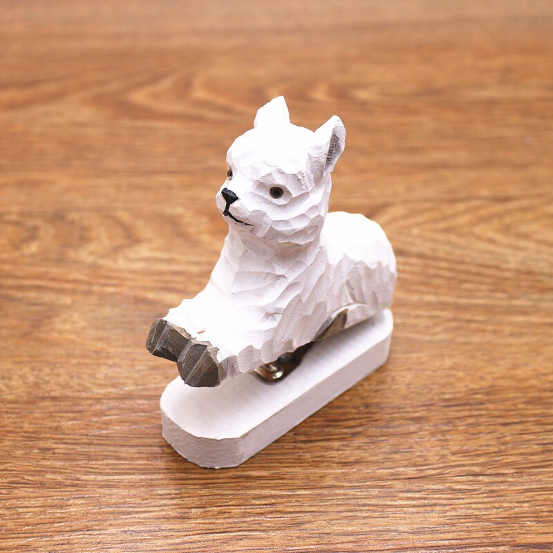 Handicraft Wooden Animal Stapler Office Supplies Wooden Stationery Stapler School Business Office: 9